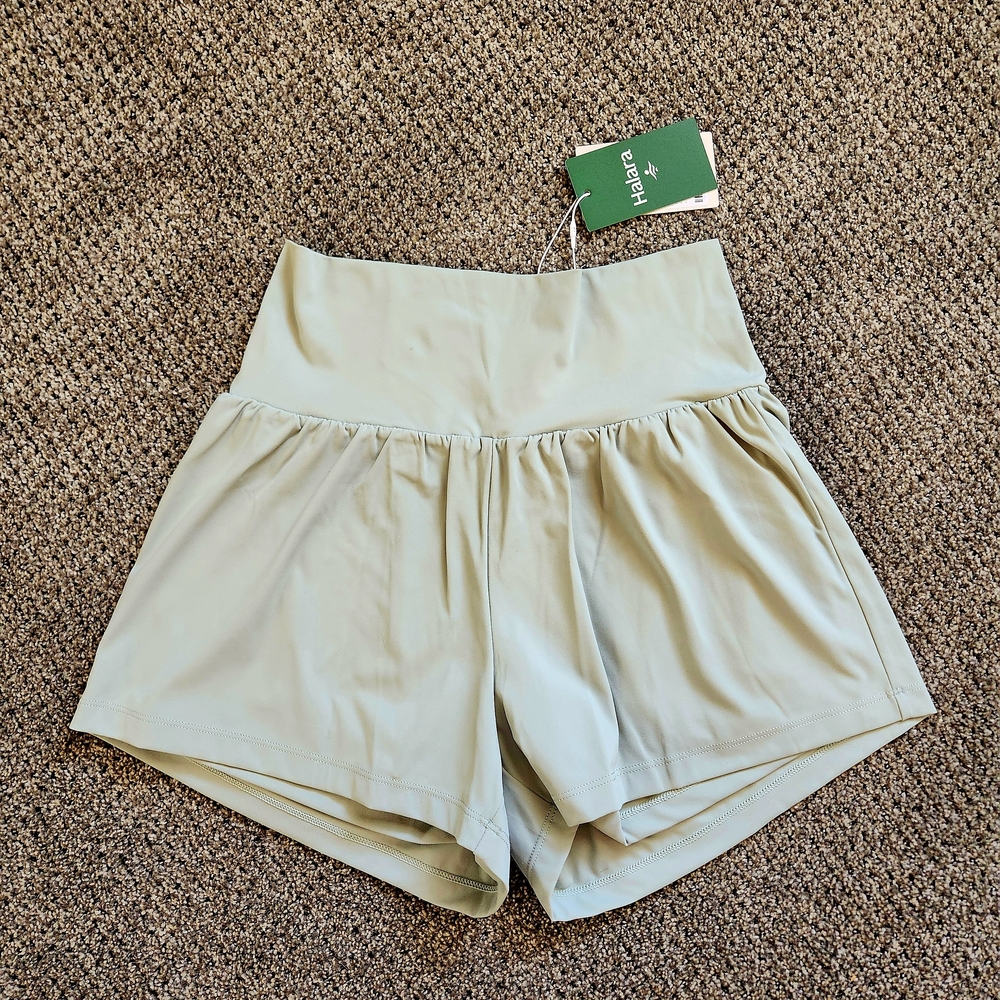 High-Waisted Sage Green Women's Shorts